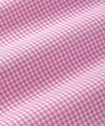 Pink & White Slim Fit Micro Gingham Check Formal Shirt