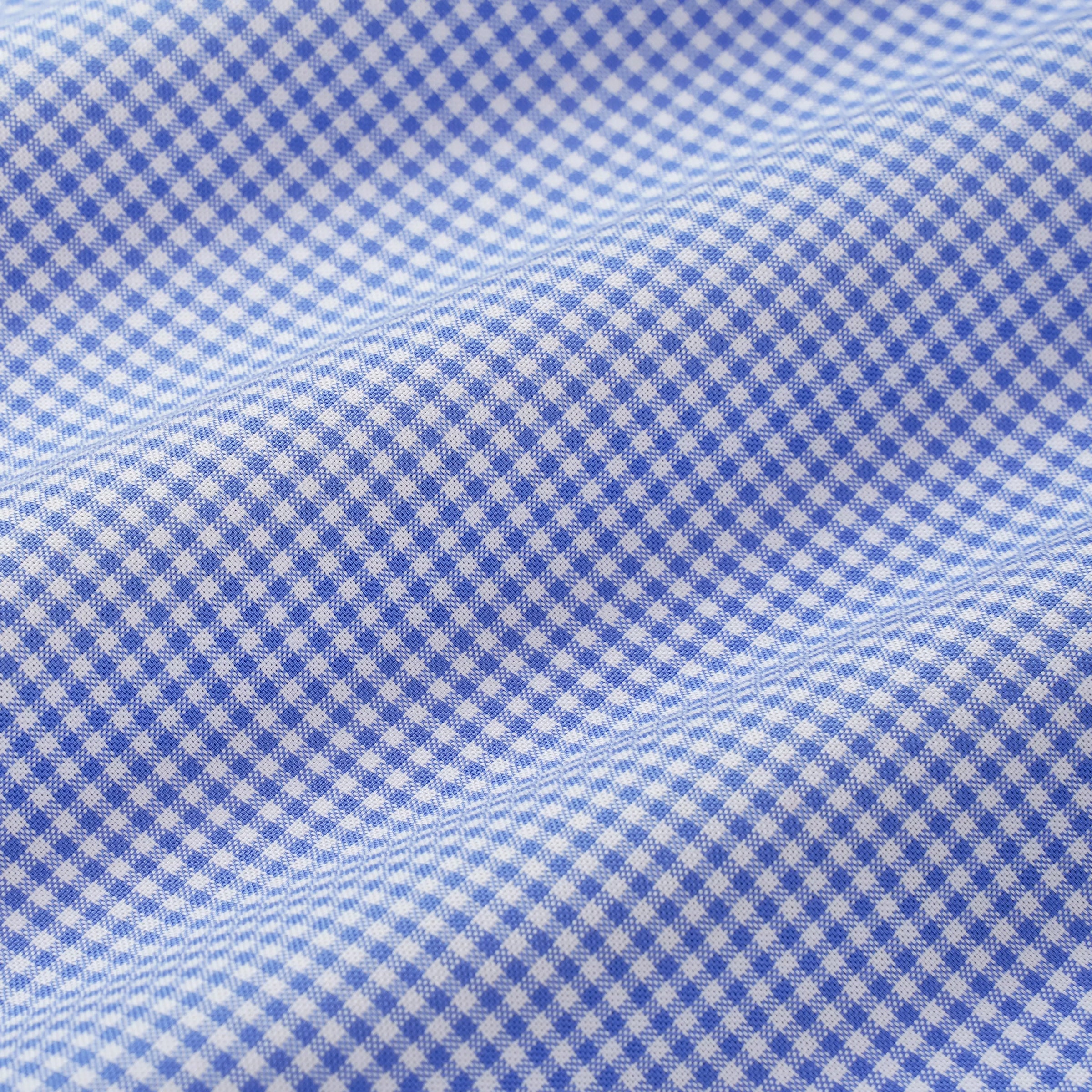 White & Blue Slim Fit Micro Gingham Check Formal Shirt