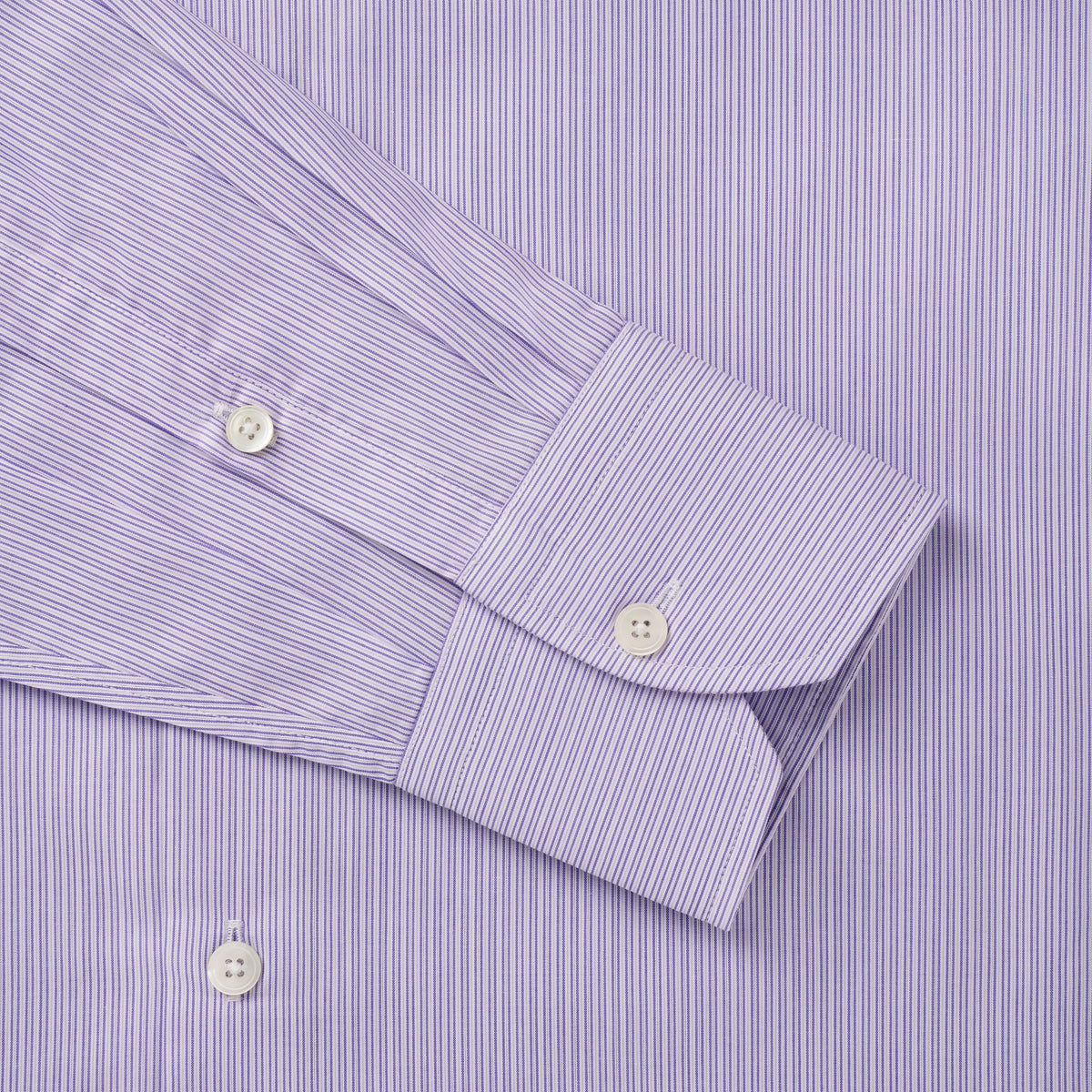 Purple & White Slim Fit Poplin Needle Stripe Formal Shirt