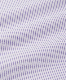 Purple & White Slim Fit Oxford Stripe Formal Shirt