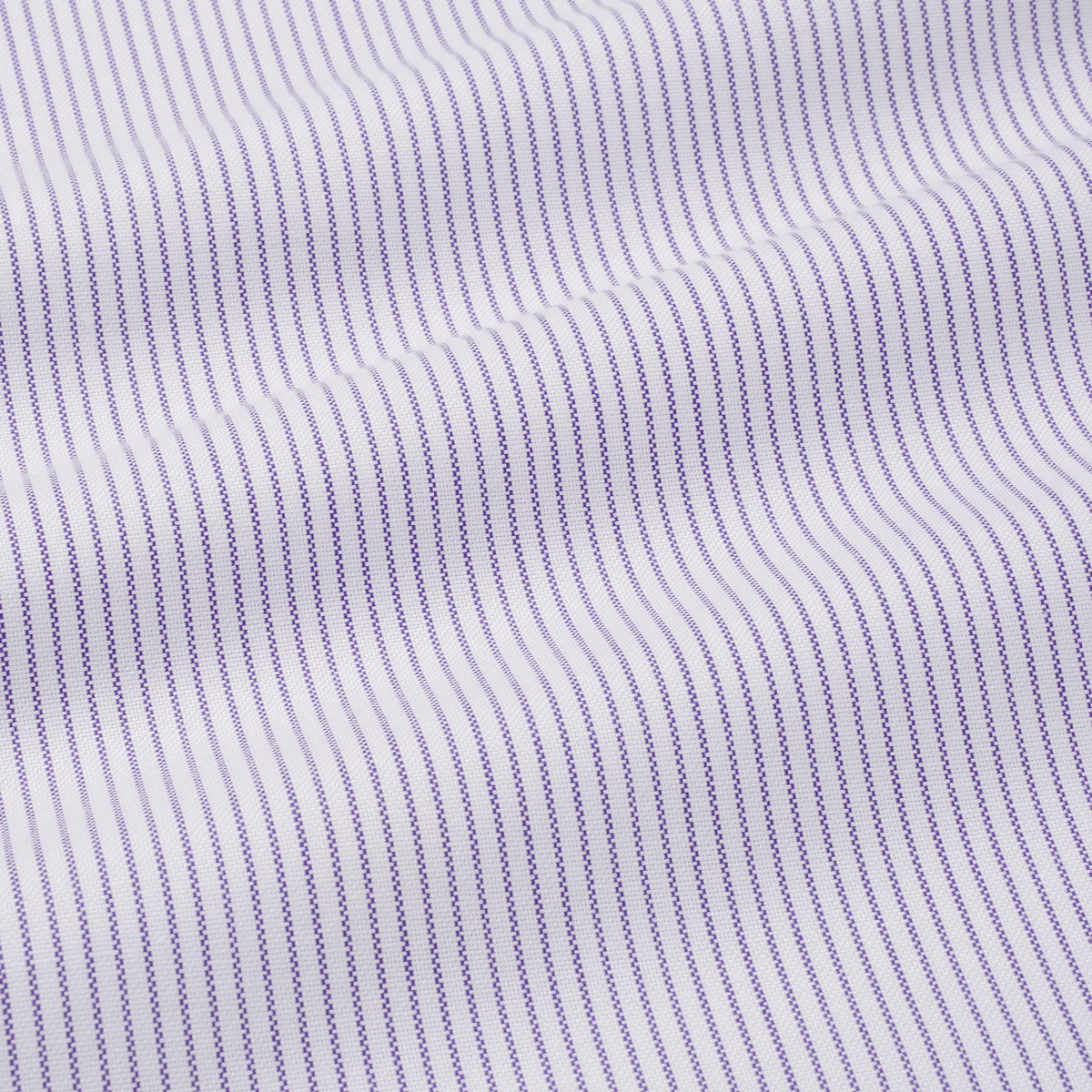 Purple & White Slim Fit Oxford Stripe Formal Shirt