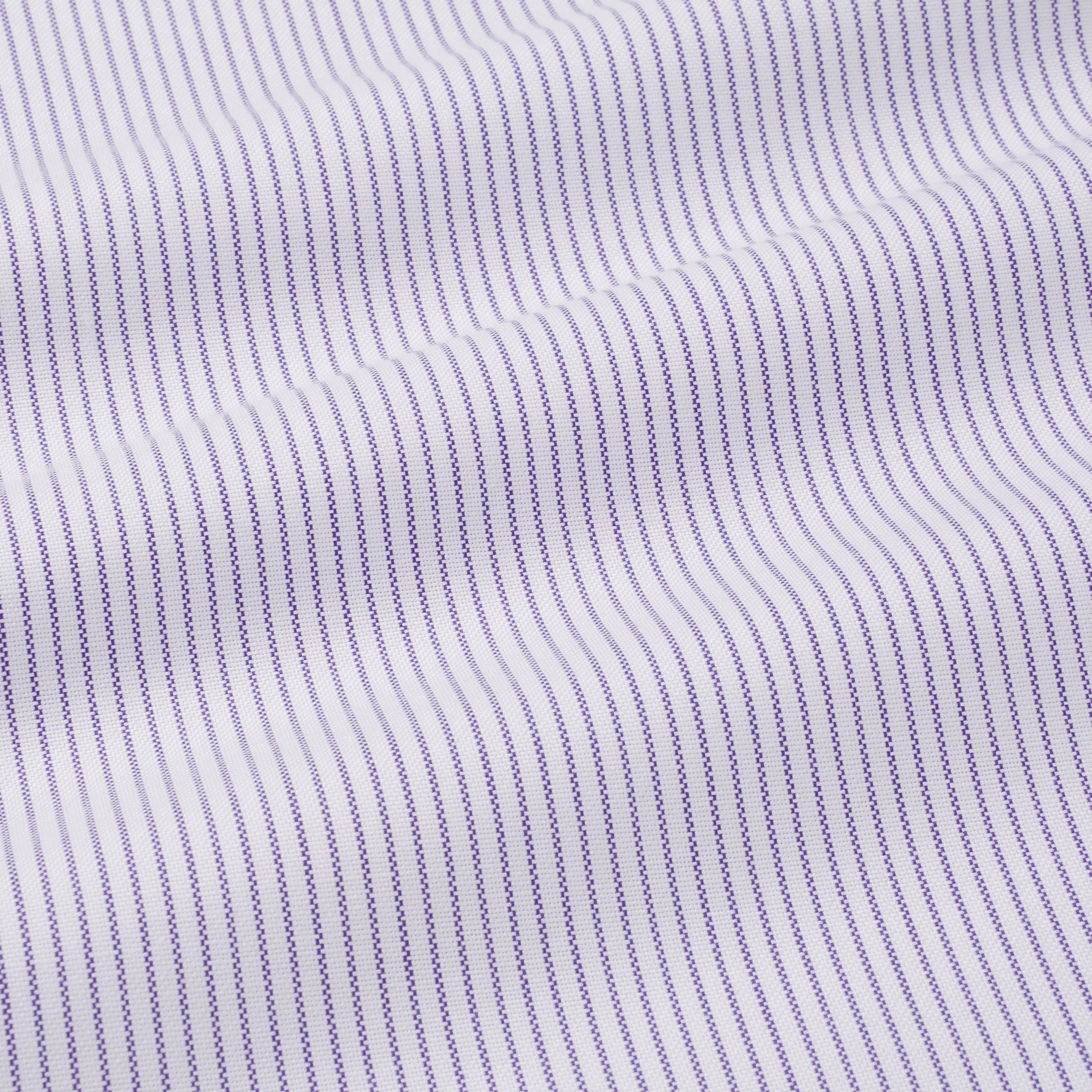 Purple & White Slim Fit Oxford Stripe Formal Shirt