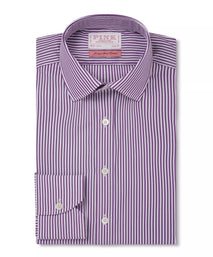 Purple & White Slim Fit Portland Stripe Formal Shirt