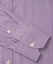 Purple & White Slim Fit Portland Stripe Formal Shirt