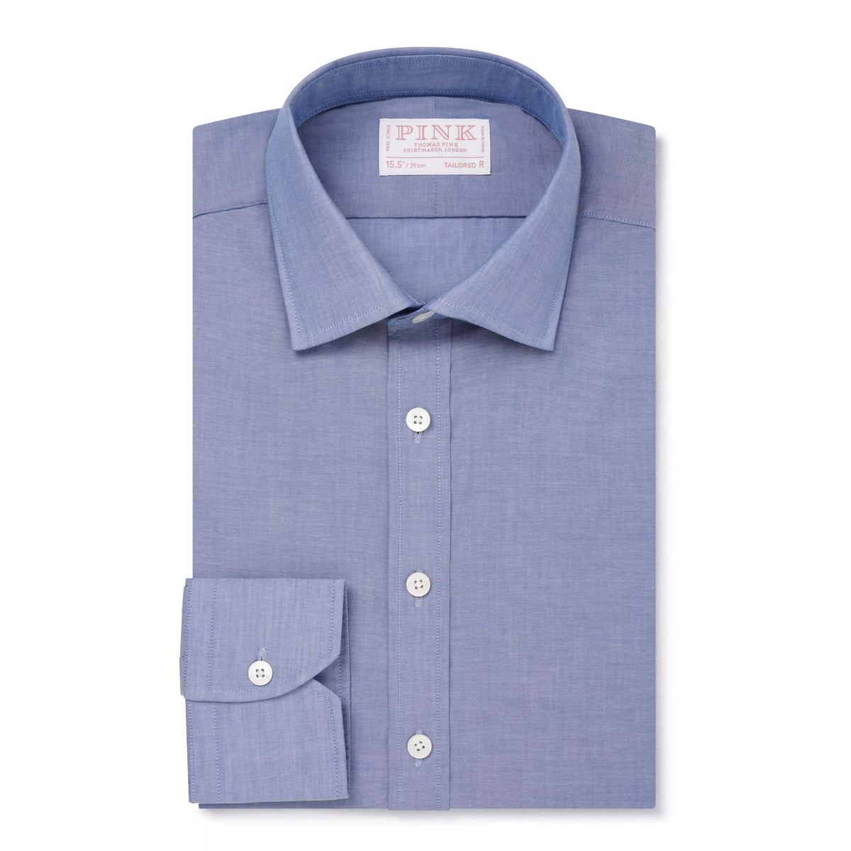 Pale Blue & Grey Tailored Fit Cotton Mussoletta Formal Shirt