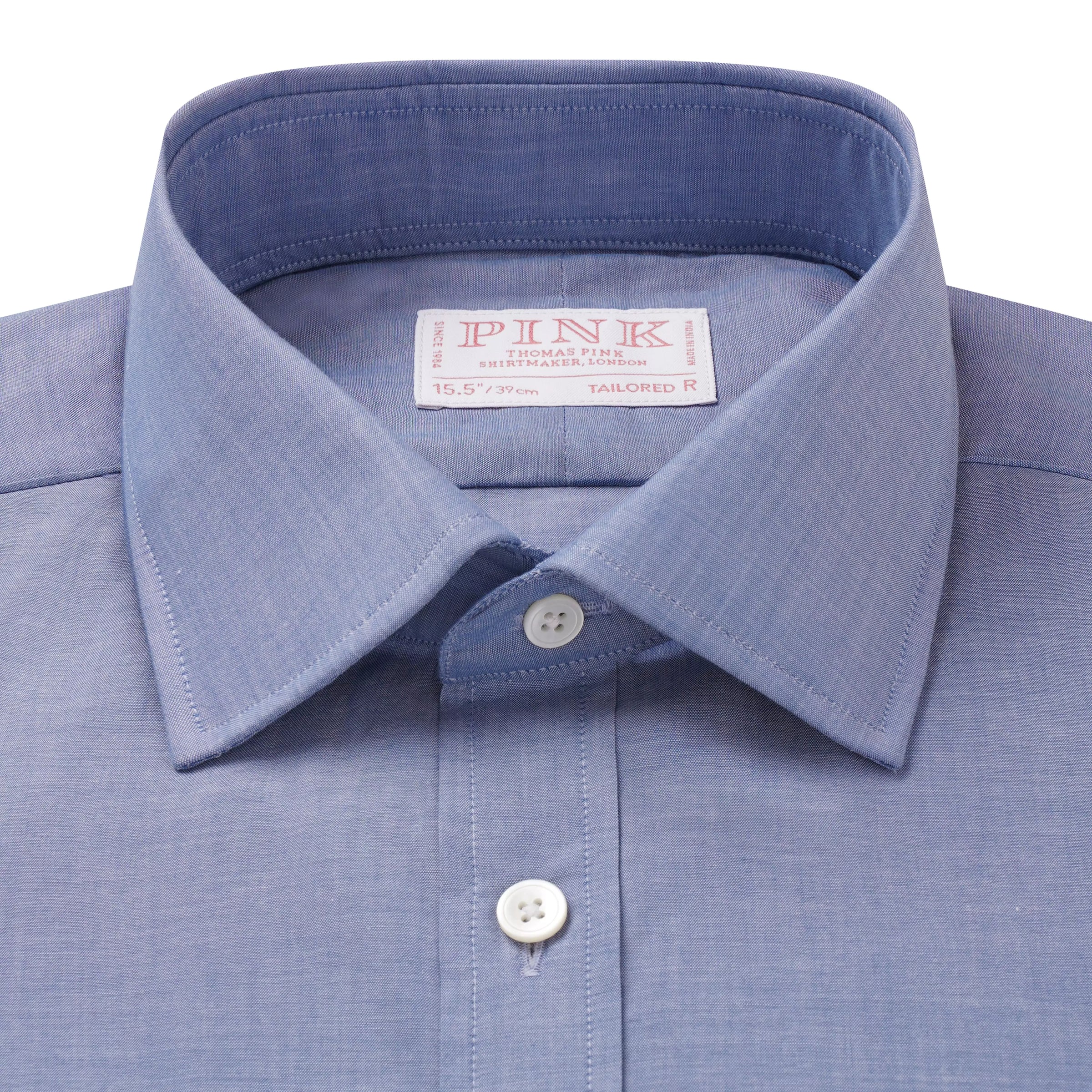 Pale Blue & Grey Tailored Fit Cotton Mussoletta Formal Shirt