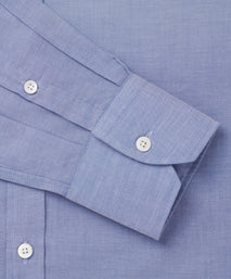 Pale Blue & Grey Tailored Fit Cotton Mussoletta Formal Shirt