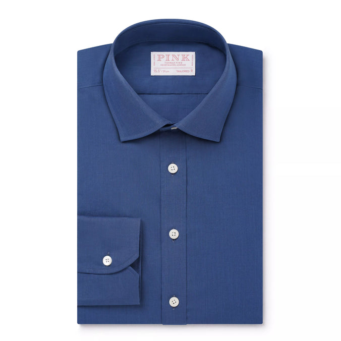Teal & Blue Tailored Fit Cotton Mussoletta Formal Shirt