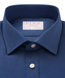 Teal & Blue Tailored Fit Cotton Mussoletta Formal Shirt