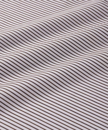 Brown & White Tailored Fit Piumino Twill Stripe Formal Shirt