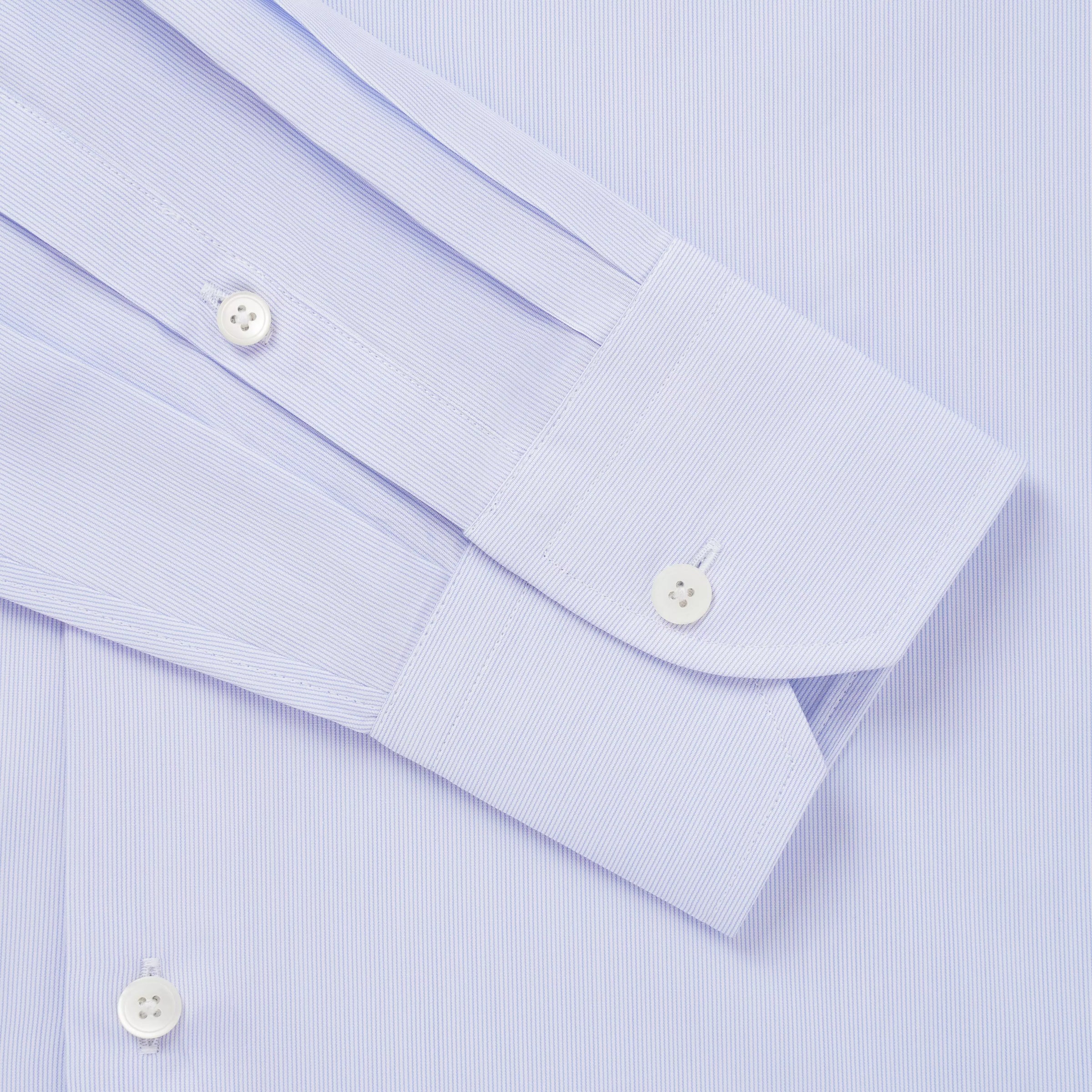 Blue & White Tailored Fit Hairline Stripe Formal Shirt