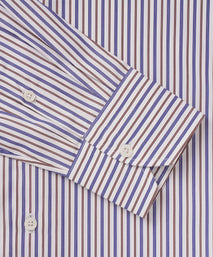 White & Brown Tailored Fit Regent Stripe Formal Shirt