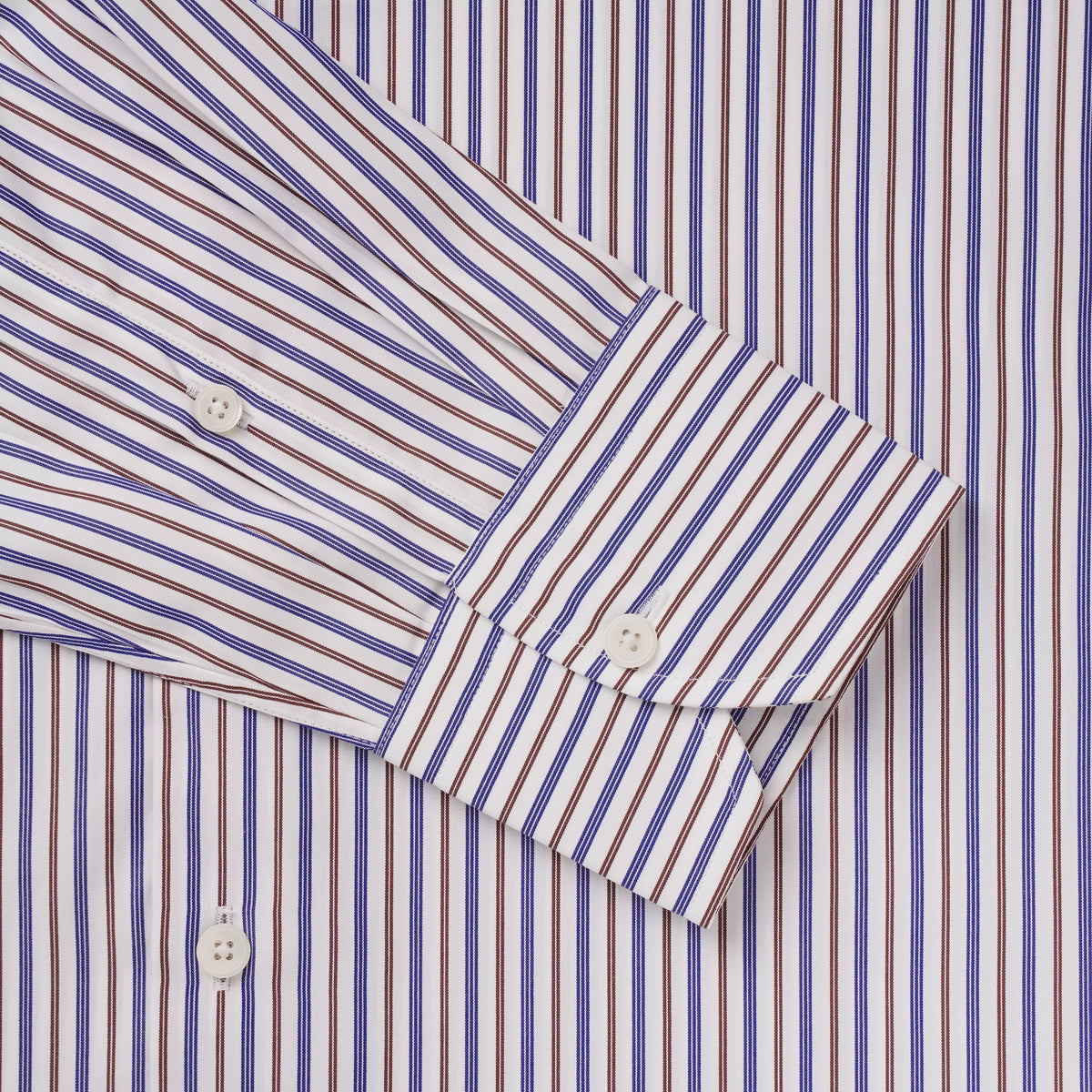 White & Brown Tailored Fit Regent Stripe Formal Shirt