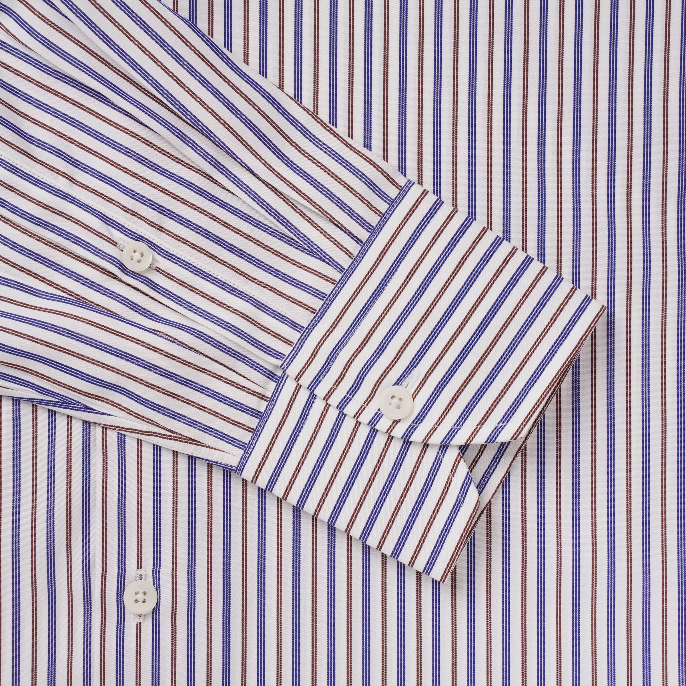 White & Brown Tailored Fit Regent Stripe Formal Shirt