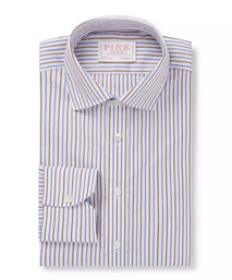 White & Multi Tailored Fit Regent Stripe Formal Shirt