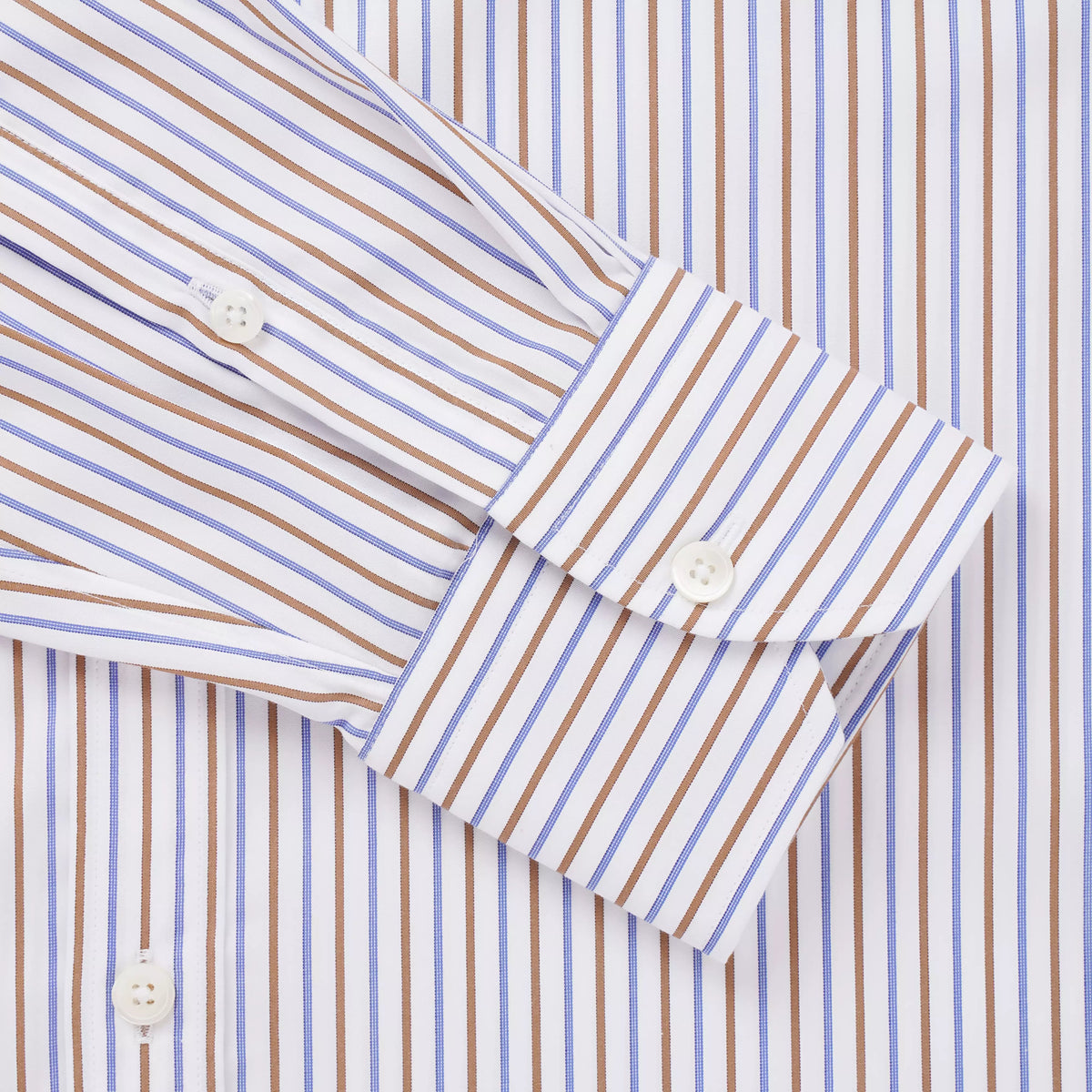 White & Multi Tailored Fit Regent Stripe Formal Shirt