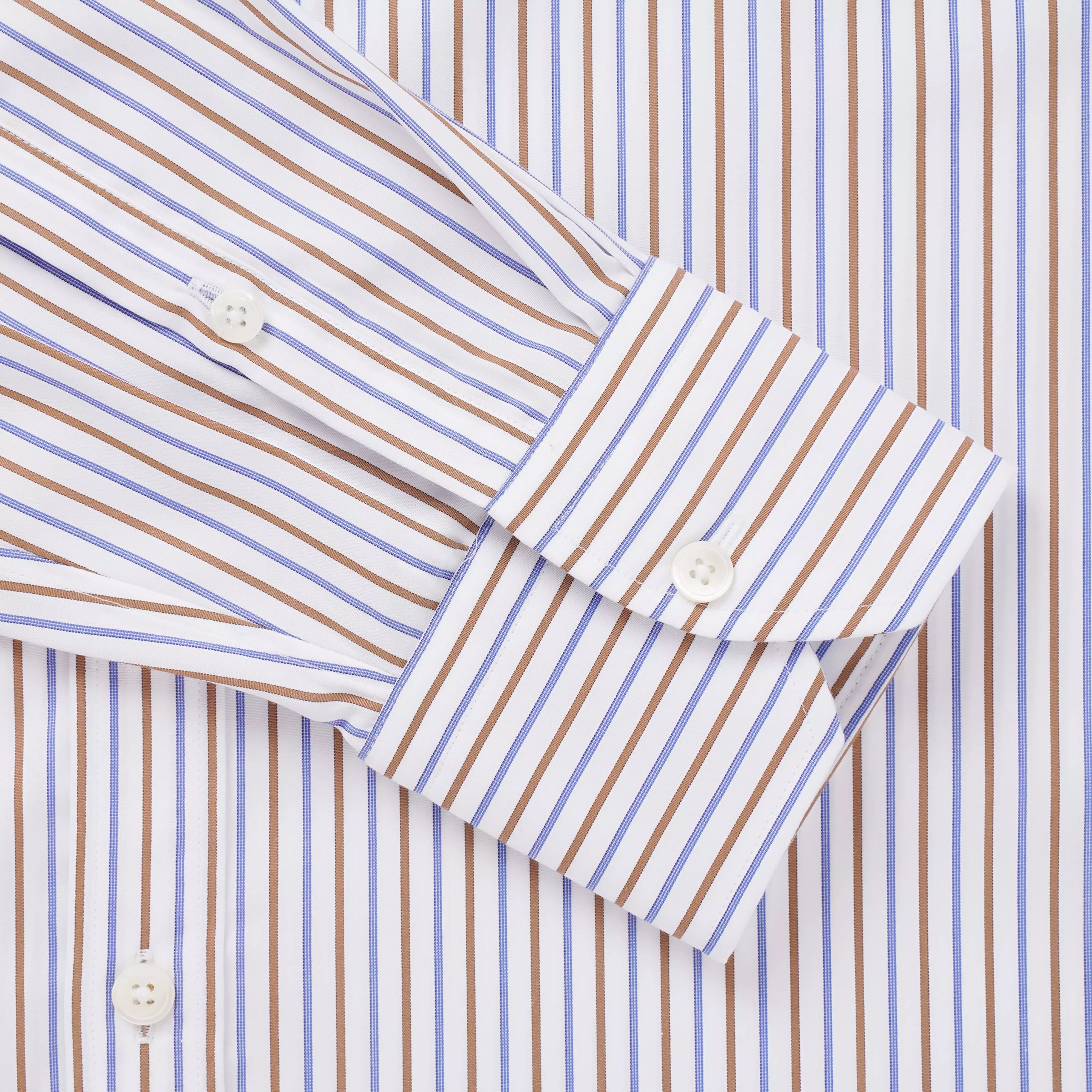 White & Multi Tailored Fit Regent Stripe Formal Shirt