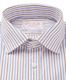 White & Multi Tailored Fit Regent Stripe Formal Shirt