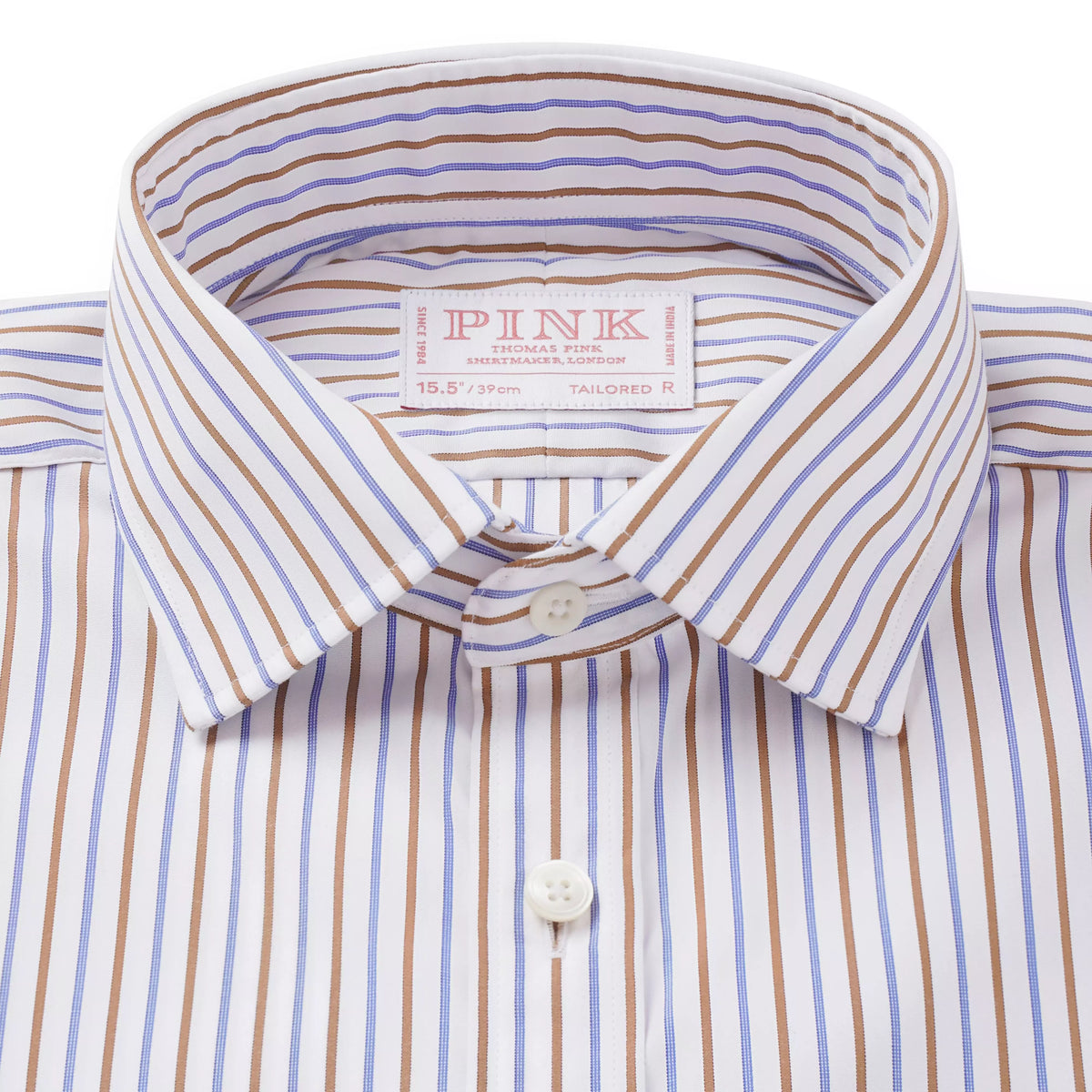 White & Multi Tailored Fit Regent Stripe Formal Shirt