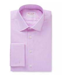 Pink & White Classic Fit Double Cuff Micro Pow Check Formal Shirt