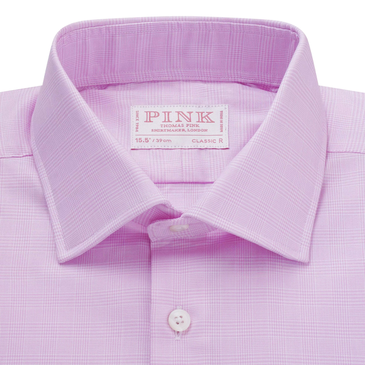 Pink & White Classic Fit Double Cuff Micro Pow Check Formal Shirt