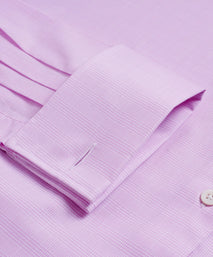 Pink & White Classic Fit Double Cuff Micro Pow Check Formal Shirt