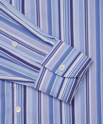 Blue & White Classic Fit Multi Stripe Formal Shirt