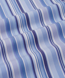 Blue & White Classic Fit Multi Stripe Formal Shirt