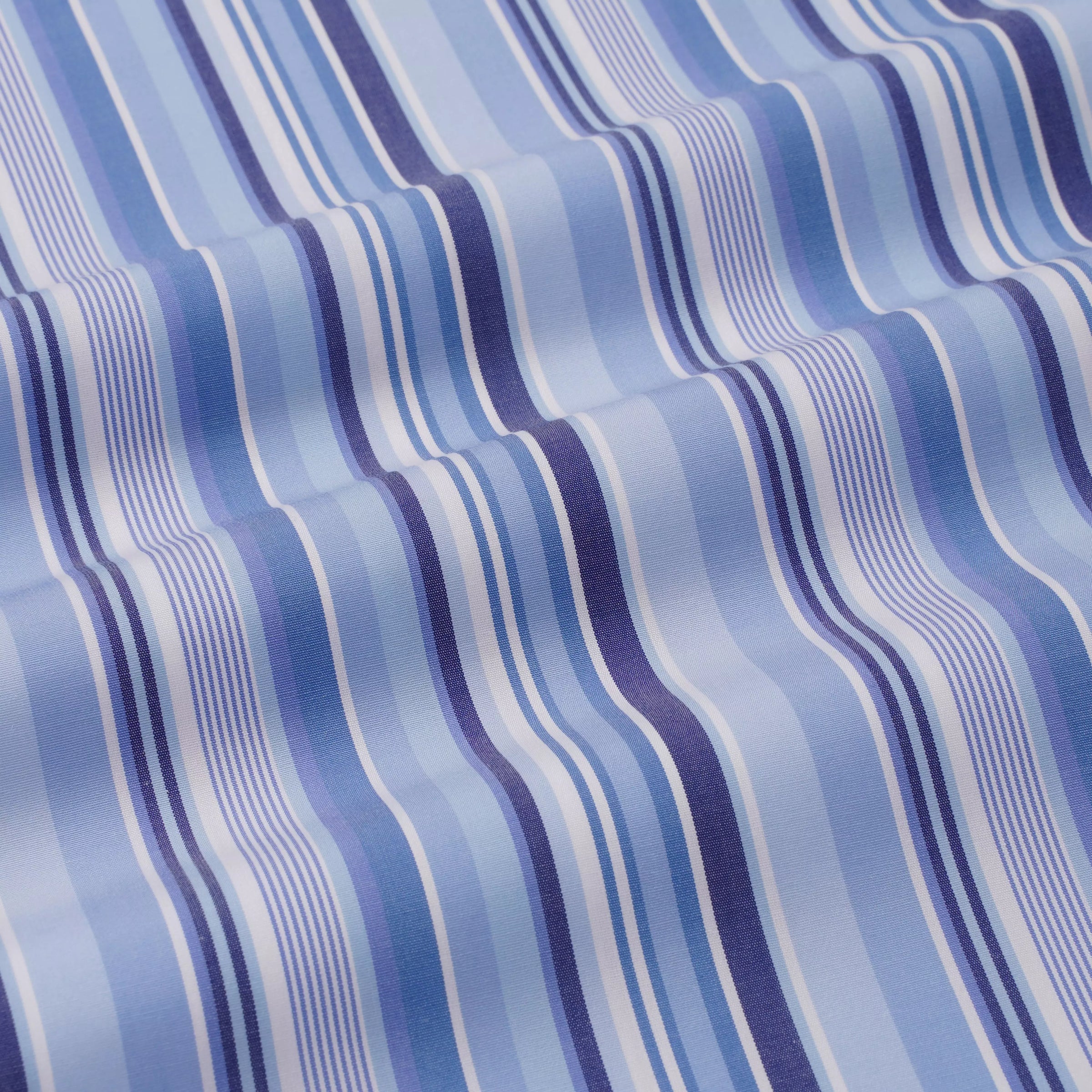 Blue & White Classic Fit Multi Stripe Formal Shirt