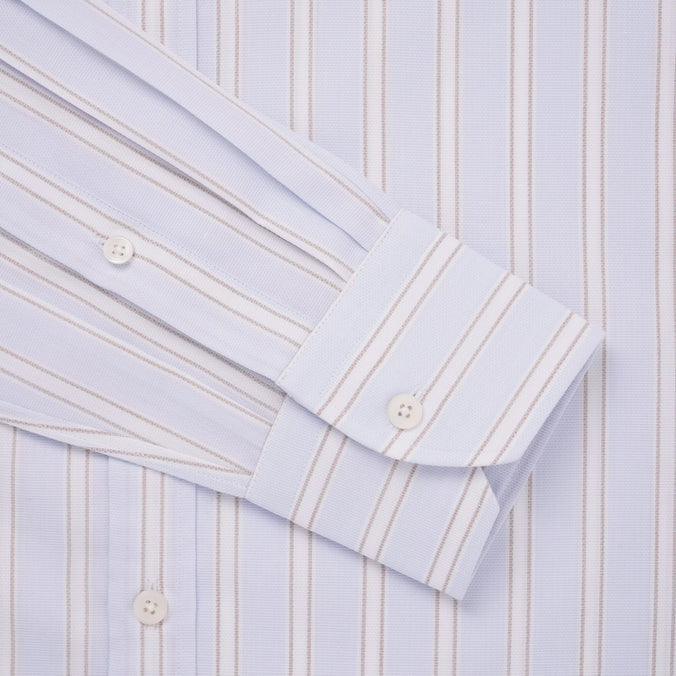 Pale Blue & Multi Classic Fit Track Stripe Marcella Formal Shirt