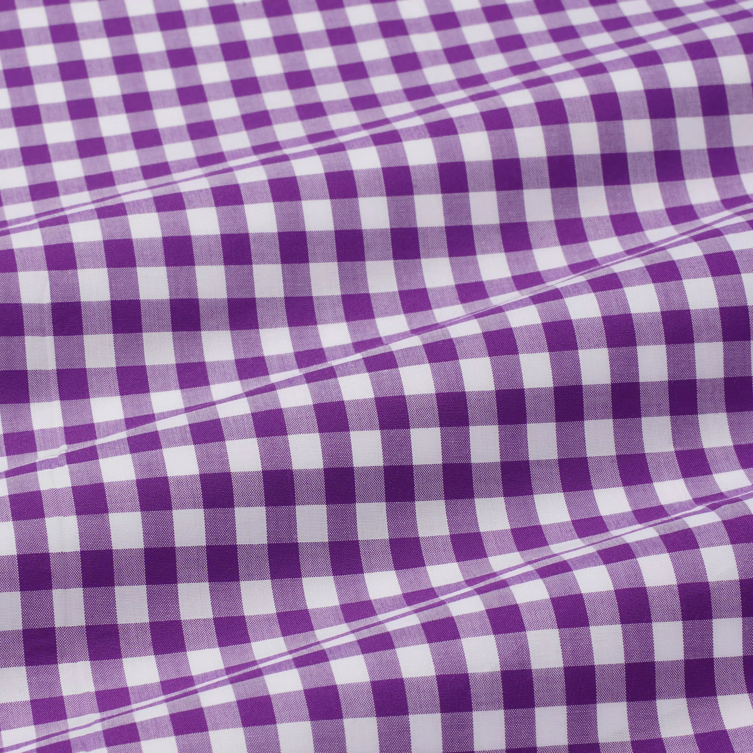 Purple & White Classic Fit Gingham Check Formal Shirt