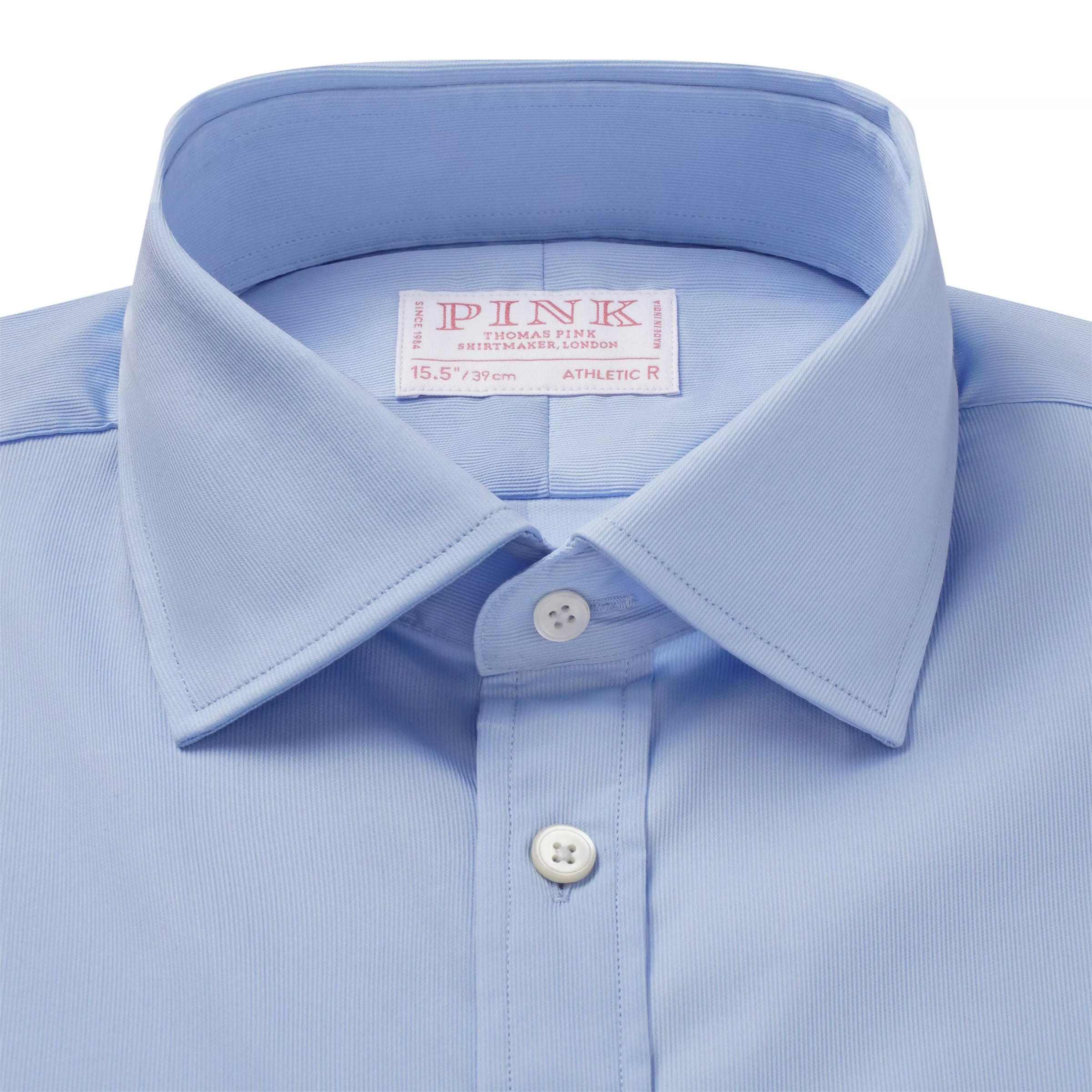 Pale Blue Athletic Fit Piquet Stripe Formal Shirt