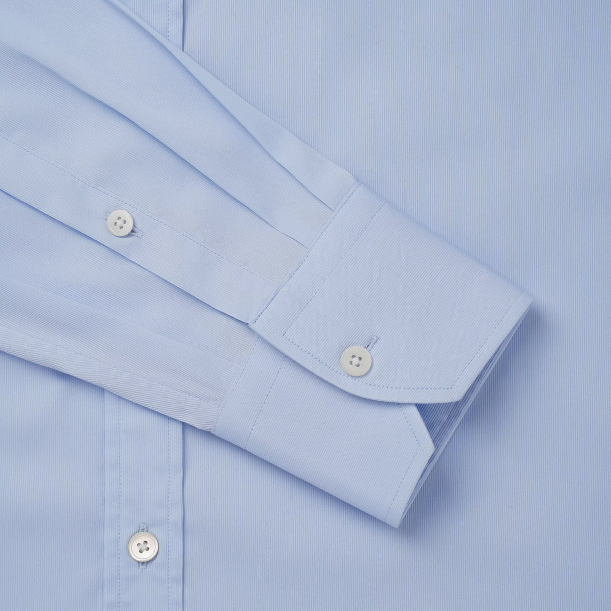 Pale Blue Athletic Fit Piquet Stripe Formal Shirt