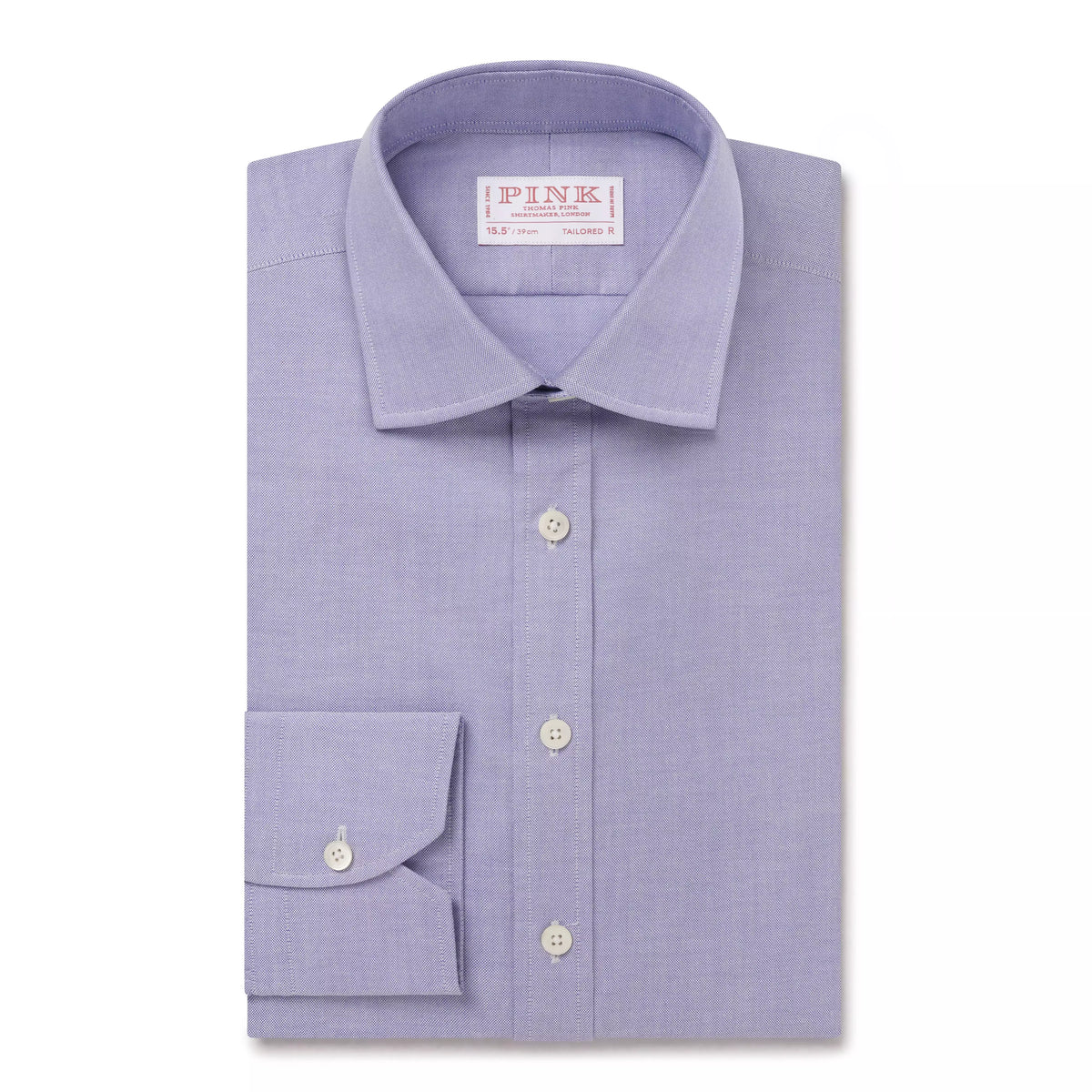 Blue Tailored Fit Open Weave Oxford Formal Shirt
