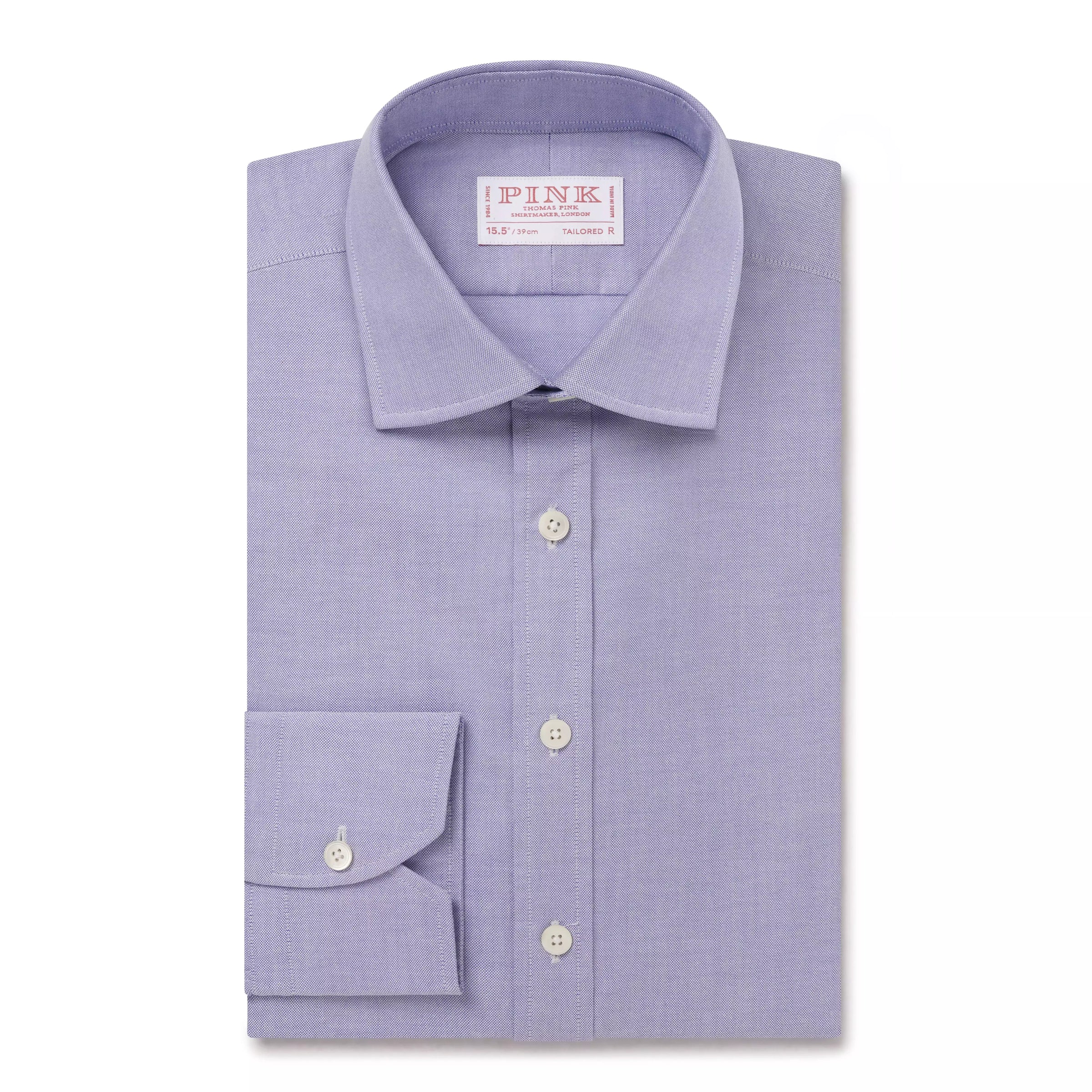 Blue Tailored Fit Open Weave Oxford Formal Shirt