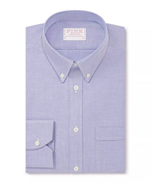 Blue Slim Fit Smart Casual Button Down Open Weave Oxford Shirt