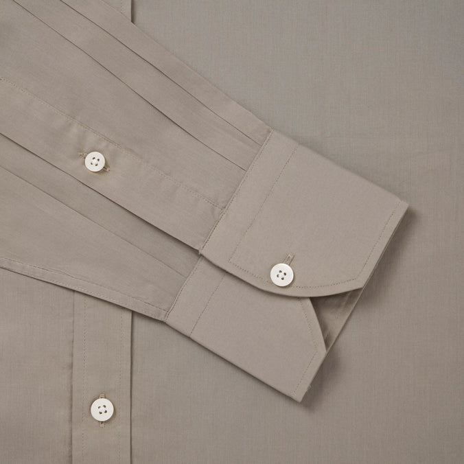 Light Brown Classic Fit Washed Mussola Cotton Formal Shirt