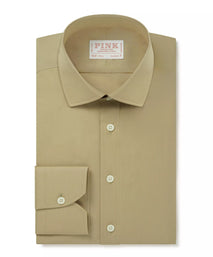 Oatmeal Classic Fit Cotton Poplin Formal Shirt
