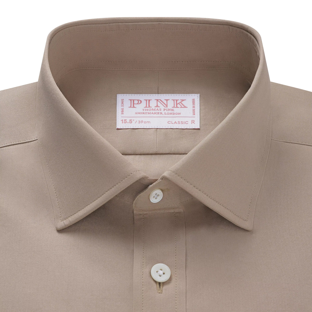 Tan Classic Fit Poplin Formal Shirt