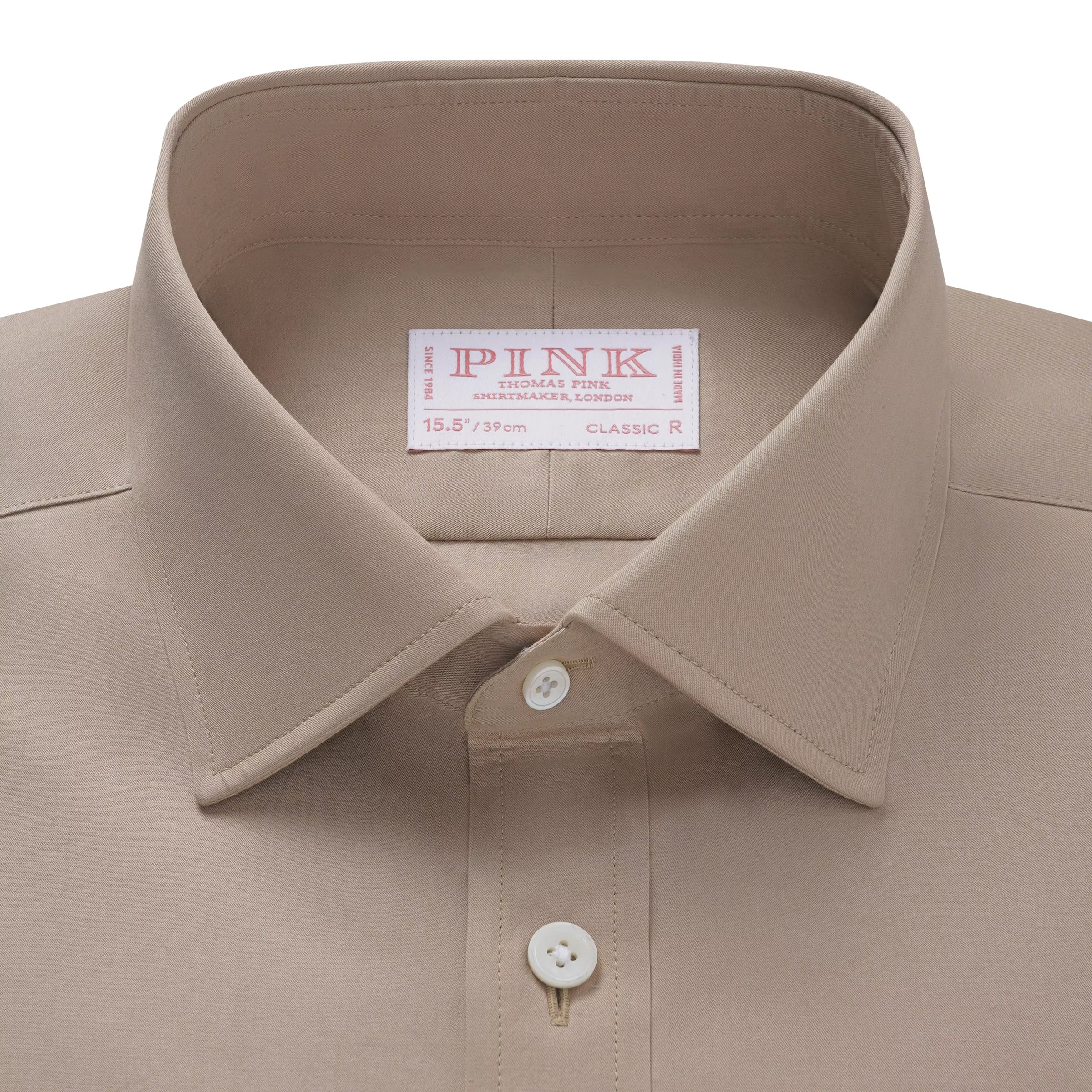 Tan Classic Fit Poplin Formal Shirt