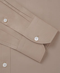 Tan Classic Fit Poplin Formal Shirt