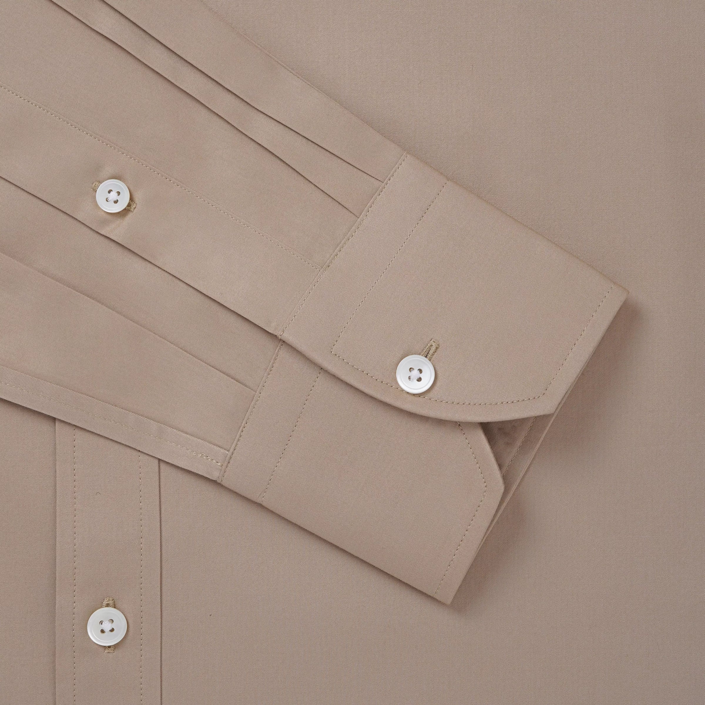 Tan Classic Fit Poplin Formal Shirt