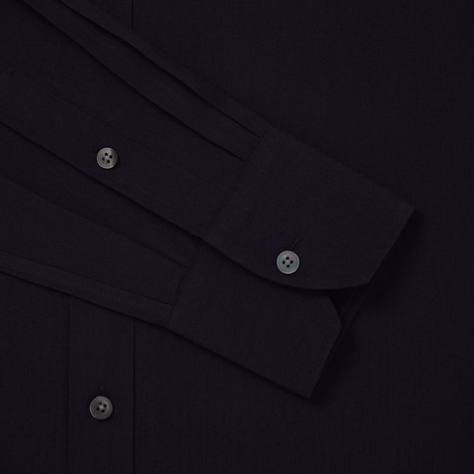 Dark Navy Blue Classic Fit Lightweight Wool Formal Shirt